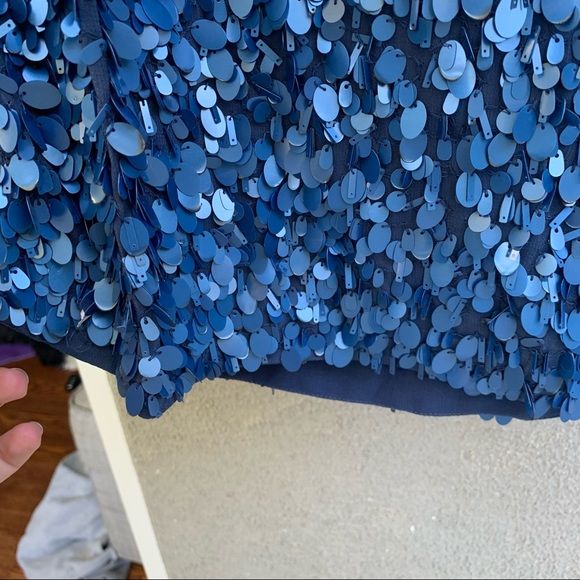 MLV Blue Sequen Dress Size S - Picture 4 of 10